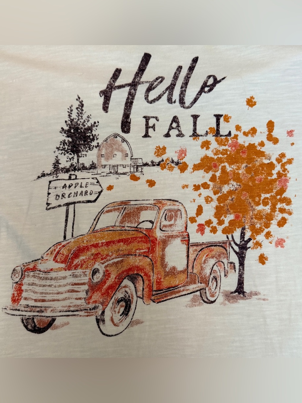 Fall Maurices Womens Size 2X Ivory Hello Fall Short Sleeve Graphic T-Shirt Short